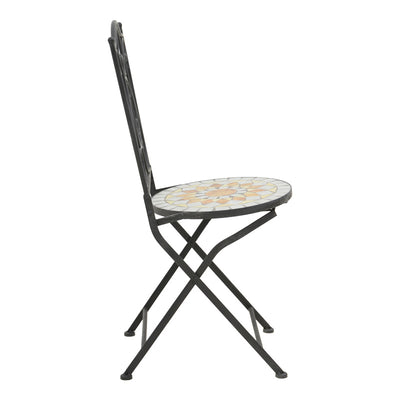 Set dining Sellis, 3 piese, Mozaic, Negru, 60x60x70 cm, perspectiva suplimentara