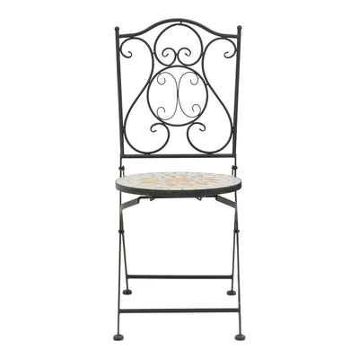 Set dining Sellis, 3 piese, Mozaic, Negru, 60x60x70 cm, foto produs