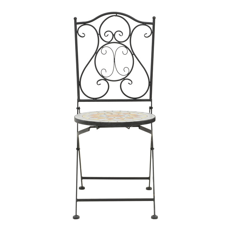 Set dining Sellis, 3 piese, Mozaic, Negru, 60x60x70 cm, foto produs