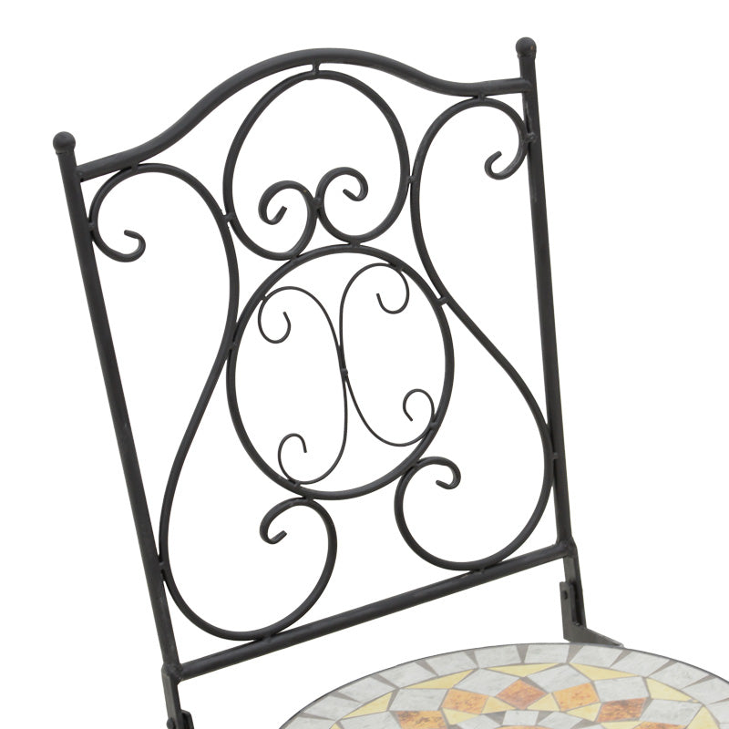 Set dining Sellis, 3 piese, Mozaic, Negru, 60x60x70 cm, foto produs 7