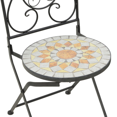 Set dining Sellis, 3 piese, Mozaic, Negru, 60x60x70 cm, foto produs 8