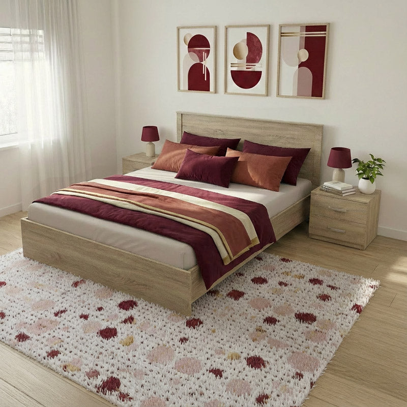 Set Dormitor Athos cu Pat, Lemn, 160x200 cm