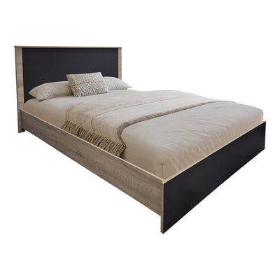 Set Dormitor Athos Sonoma Charcoal cu Pat, Lemn, Generoase, 140x200 cm, imagine suplimentara