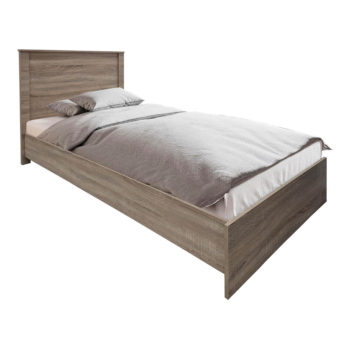 Set dormitor Athos Sonoma cu pat, lemn, compacte, 90x190 cm