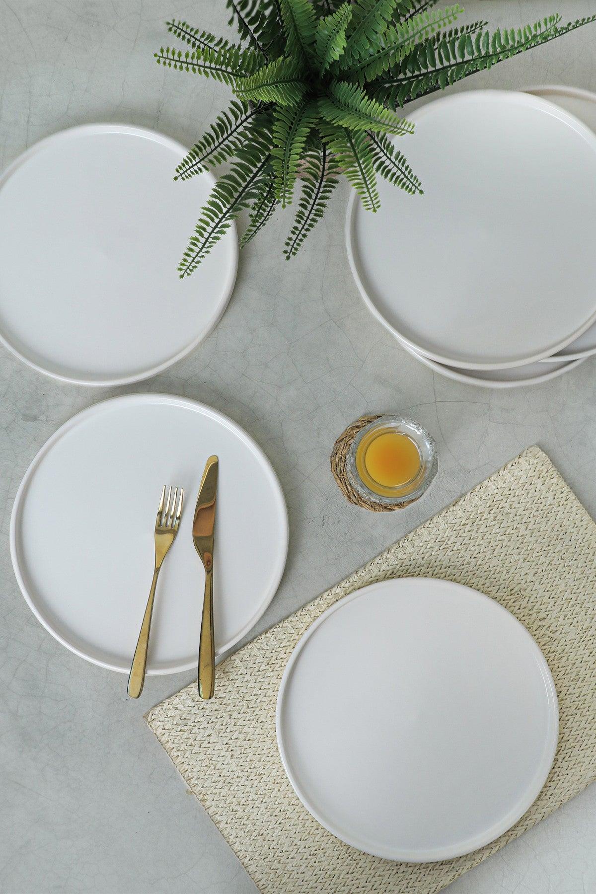 Set farfurii, Alb Mat, 27 cm