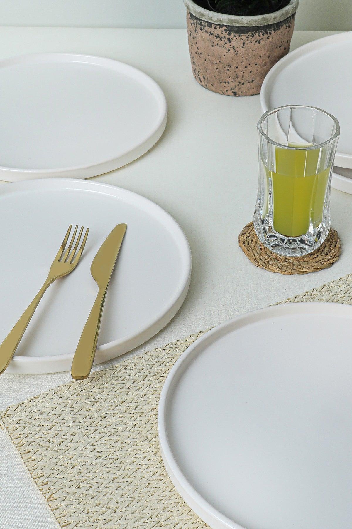 Set farfurii, Alb Mat, 27 cm