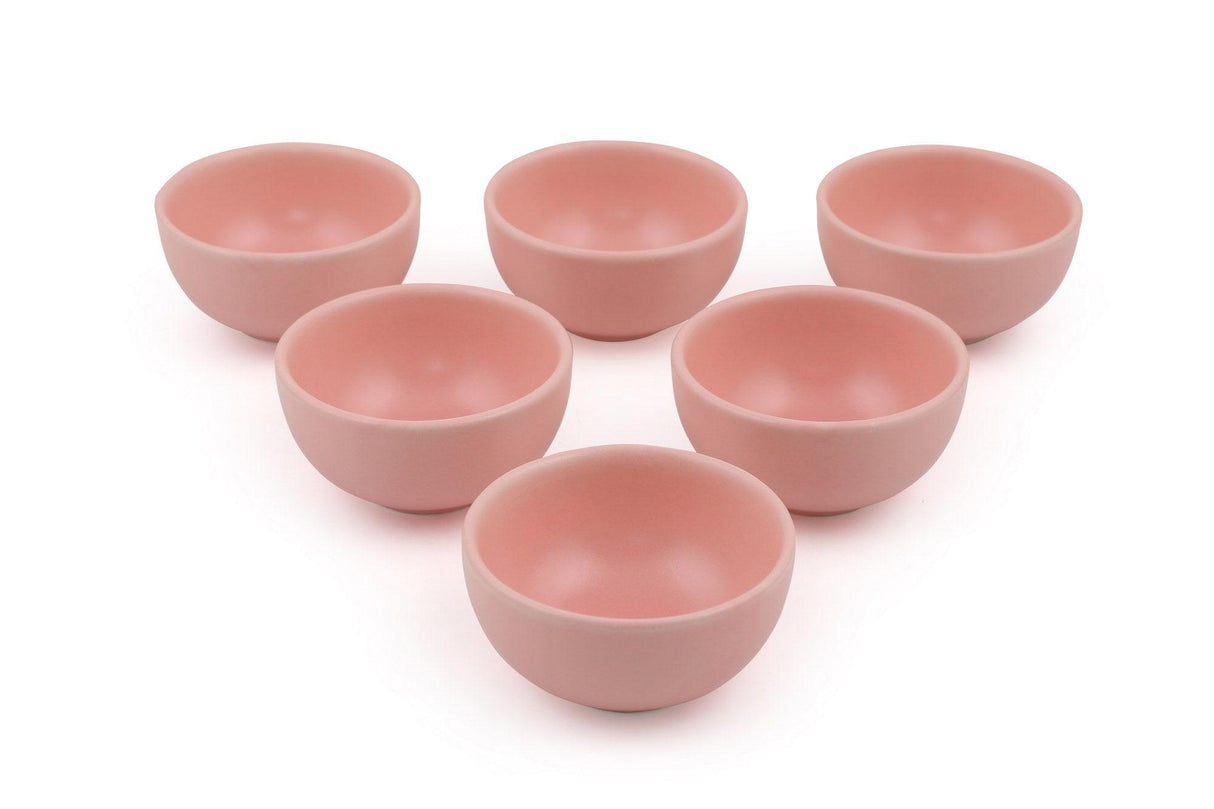 Set farfurii cu sos Bulut Mat Light Pink Snack / Sauce 8 Cm 6 Pieces, Roz, 8x4.3x8 cm