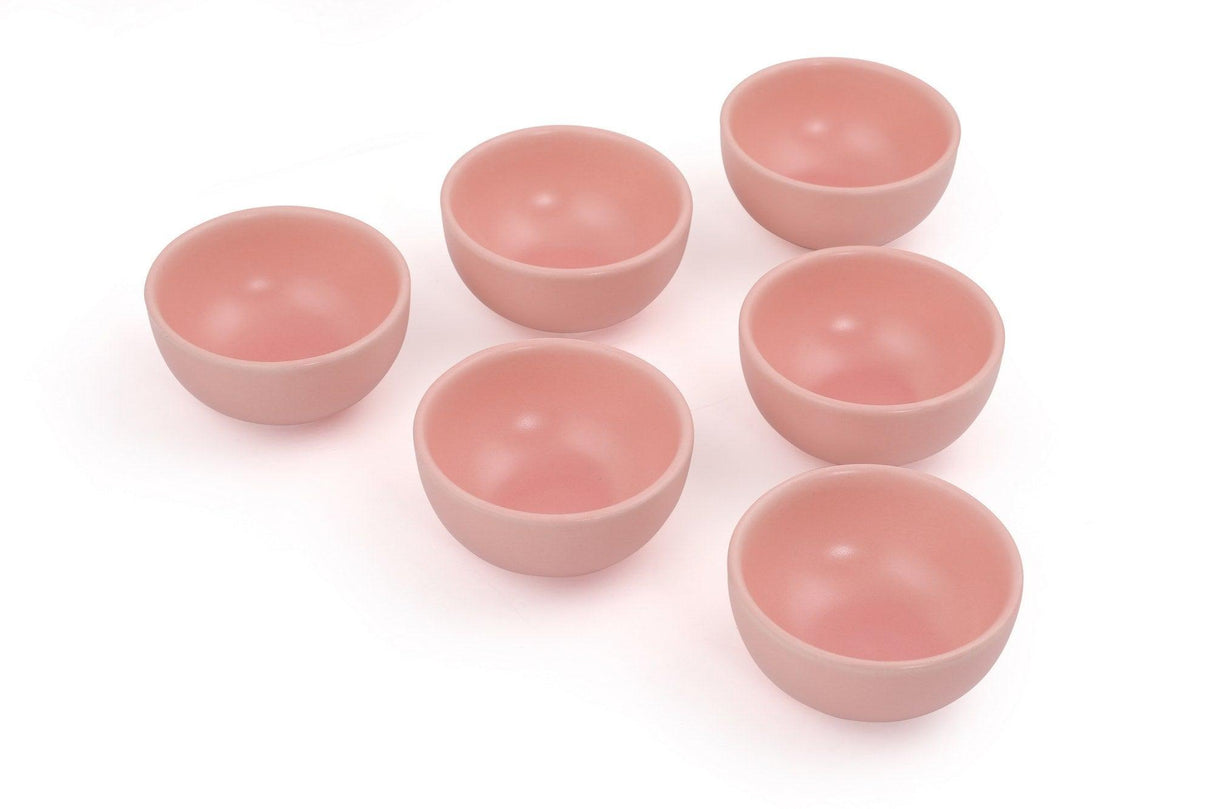 Set farfurii cu sos Bulut Mat Light Pink Snack / Sauce 8 Cm 6 Pieces, Roz, 8x4.3x8 cm