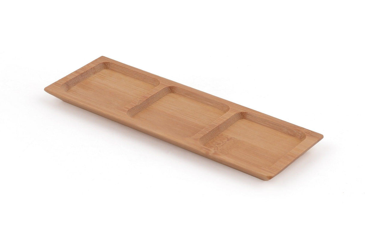 Set farfurii cu sos de bambus Almeria 3, Nuc, 1.5x6x18 cm