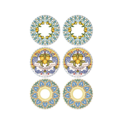 Set farfurii, Multicolor, 19 cm
