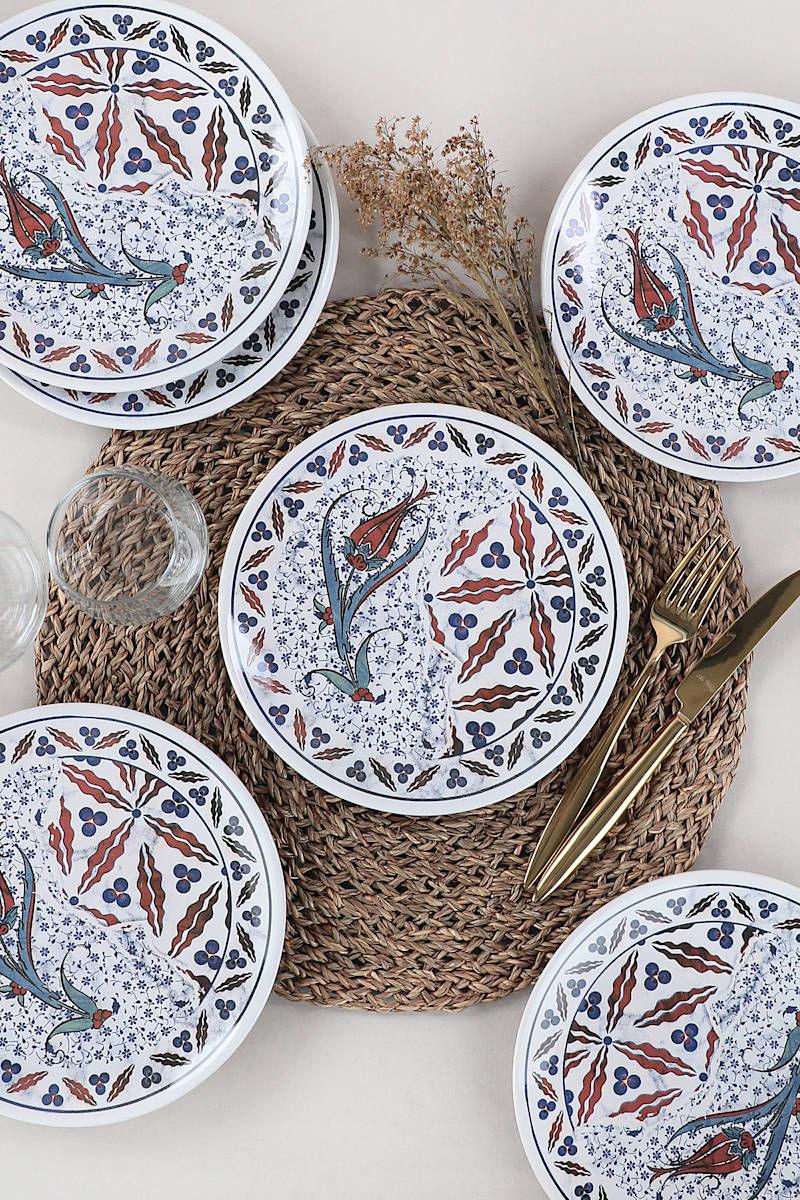 Set farfurii pentru desert, Alb, 26x17x26 cm