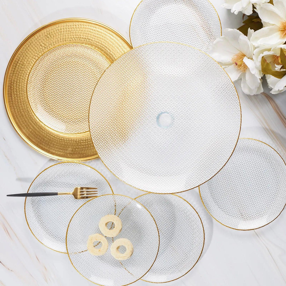 Set farfurii pentru desert Tuana, Auriu, 37x38x23 cm