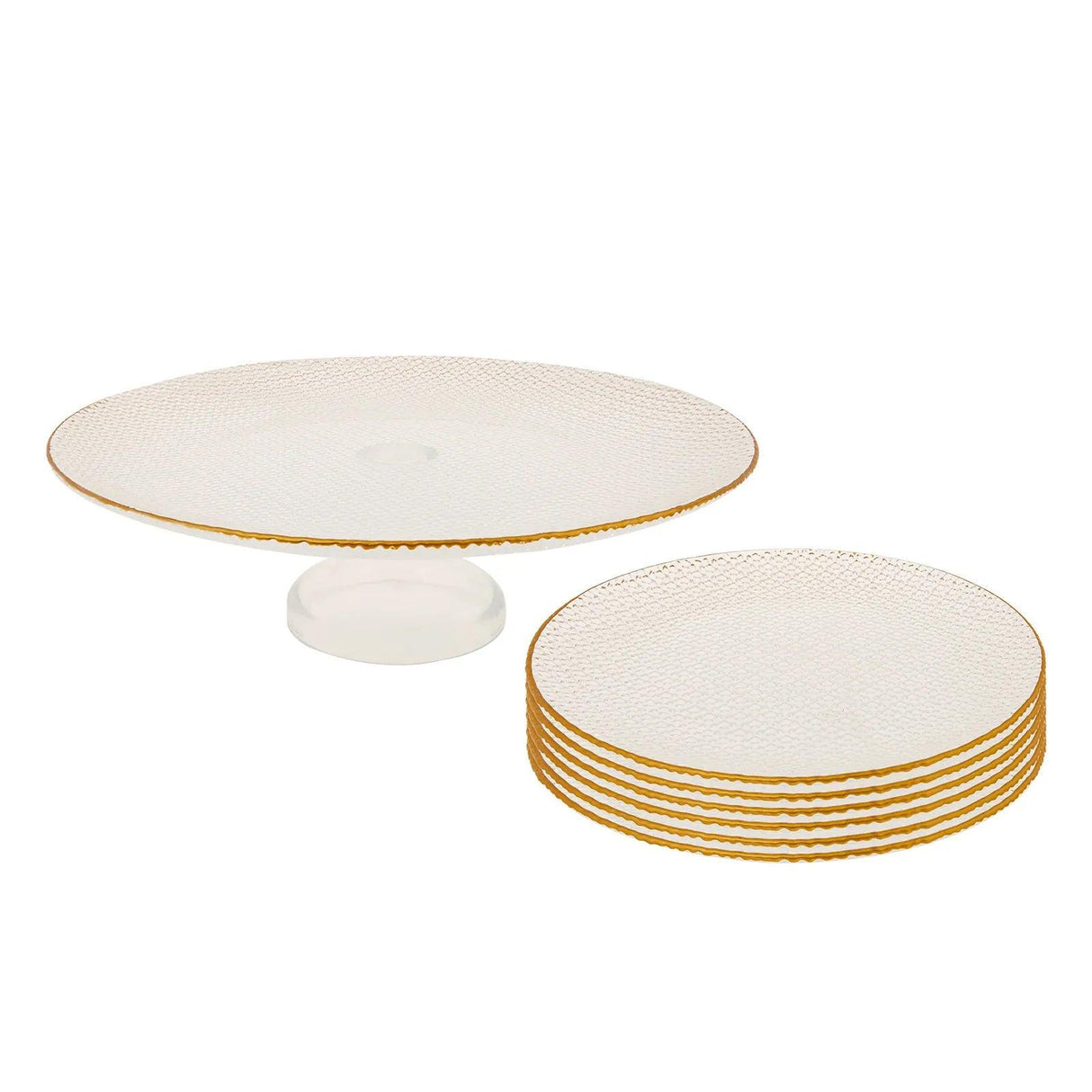 Set farfurii pentru desert Tuana, Auriu, 37x38x23 cm