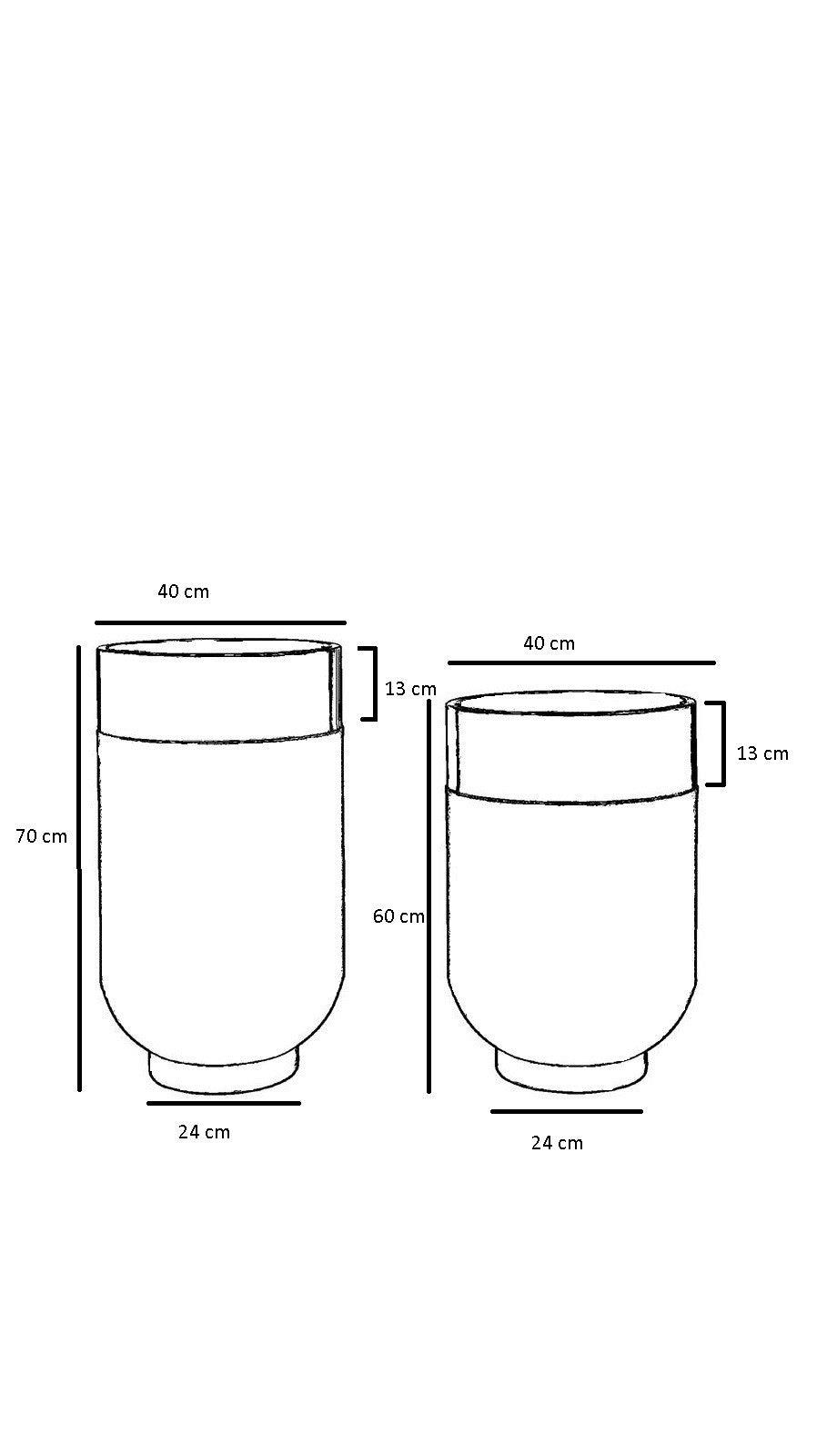 Set Ghiveci decorative (2 bucăți) 1011-1, Aur, 40x70x40 cm