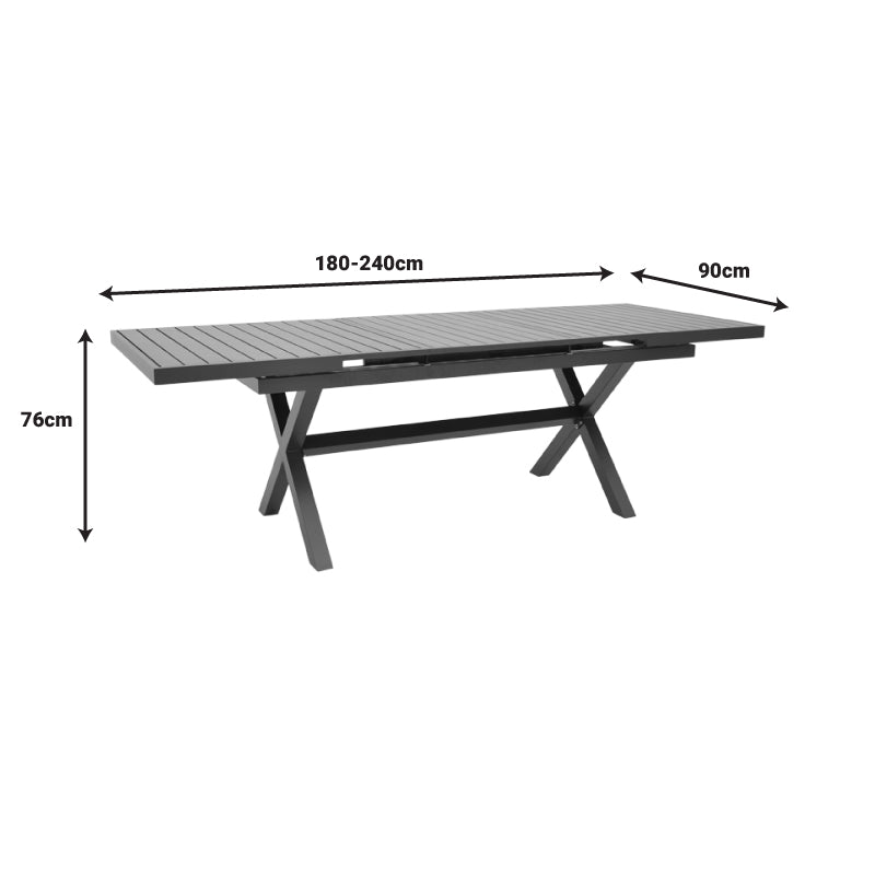 Set gradina Dagyn Azelie, Stofa, Antracit, 240x90x76 cm