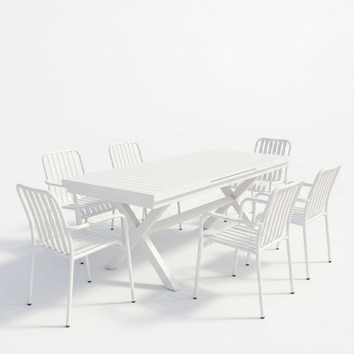 Set gradina Dagyn Vista, Aluminiu, Alb, 240x90x76 cm