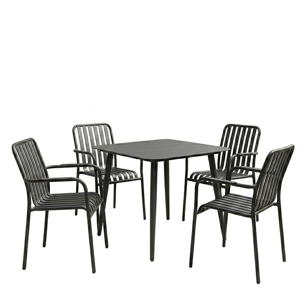 Set dining exterior Heven Vista, 5 piese, 80x80x72 cm - Negru