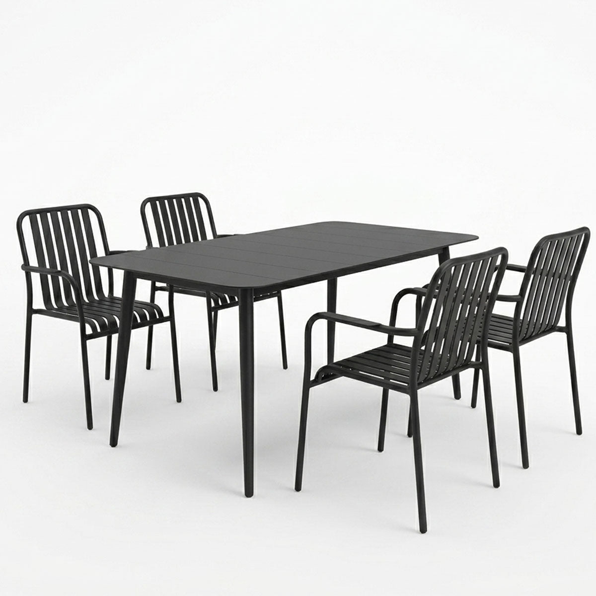 Set dining exterior Heven Vista, 5 piese, 120x70x72 cm - Negru