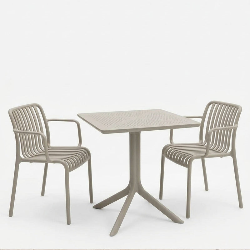 Set gradina Zoi-Groovy, 3 piese, cu fotolii, Cappuccino, 80x80x74 cm, imagine ambient
