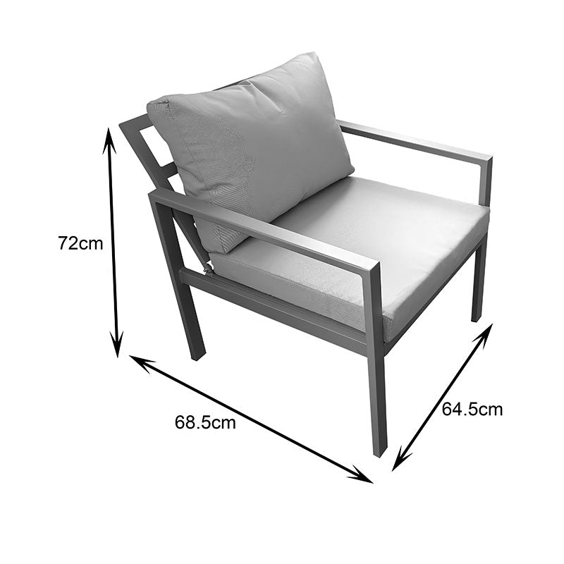 Set lounge grădină cu funcție modulară Gardenly, Aluminiu, 4 piese, Cappuccino cu perne, beige, 141x69x72 cm