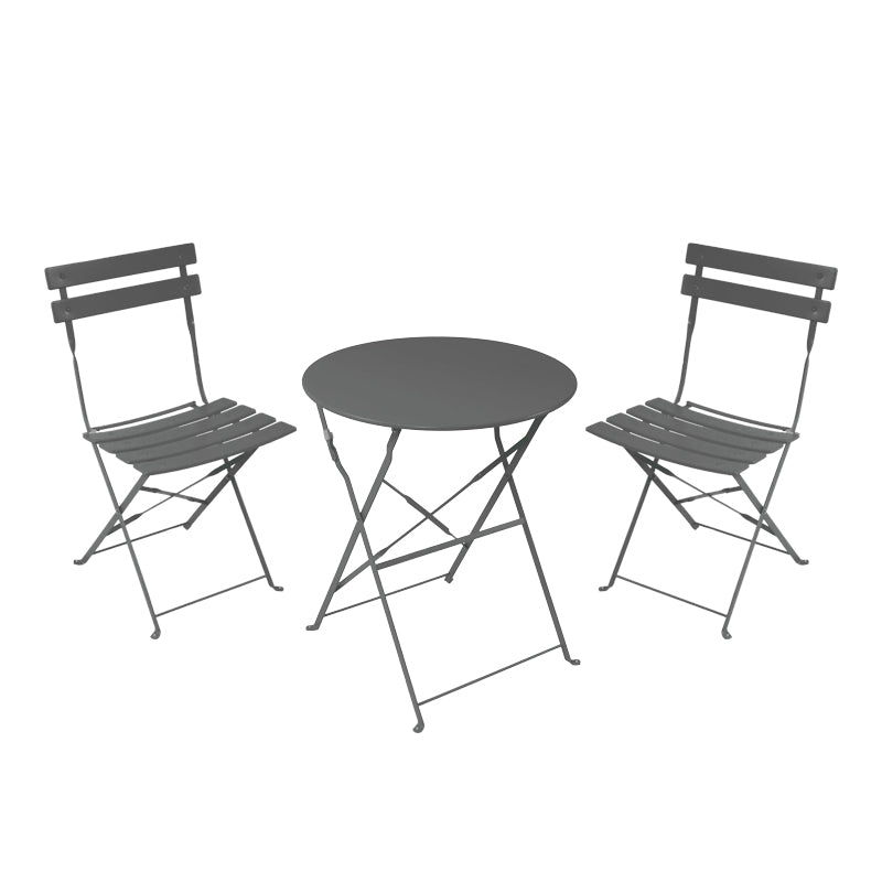 Set masa bistro pliabila, 3 piese, Metal, 60x71 cm - Antracit