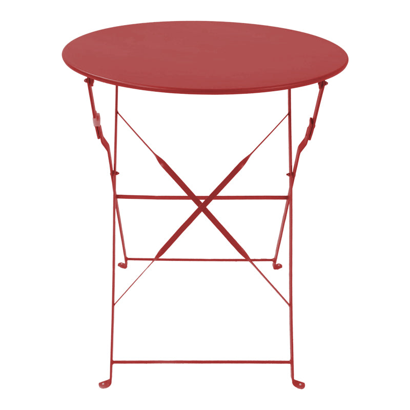 Set masa bistro pliabila pentru dining, 3 piese, metal, teracota, Multicolor, 60x71 cm
