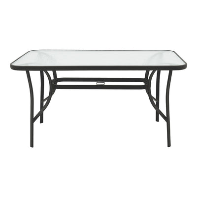 Set masă cu funcție extensibilă Calan, Metal și Sticlă, Negru, 140x80x70 cm, foto produs 6