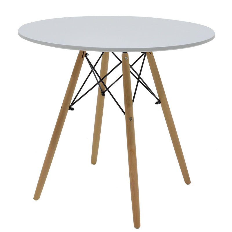 Set masă cu scaune Julita, lemn, masă, set 3 piese, alb, 80x73 cm