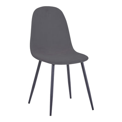Set masa de dining cu 5 piese Bella-Balou, negru-antracit, catifea, 100x73 cm, imagine suplimentara