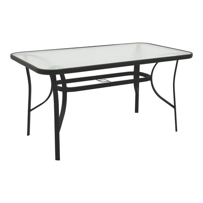 Set masă de dining cu 5 piese Obbi-Ensure, Metal și sticlă, Negru, 140x80x70 cm, foto produs