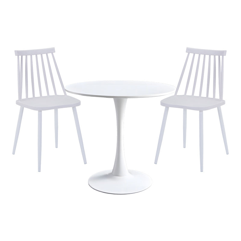 Set masă de dining Elijah-Aurora I, Albă, 60x74 cm