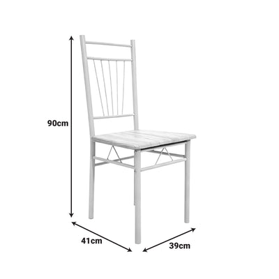 Set masă dining 5 piese cu masă și scaune Roza, și metal, Stejar, 120x65x75 cm, foto produs 6
