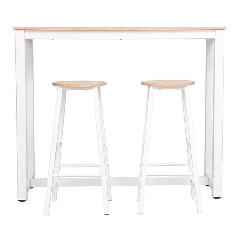 Set masa dining, bar Marle, Alb - Negru, 120x40x100 cm - Alb
