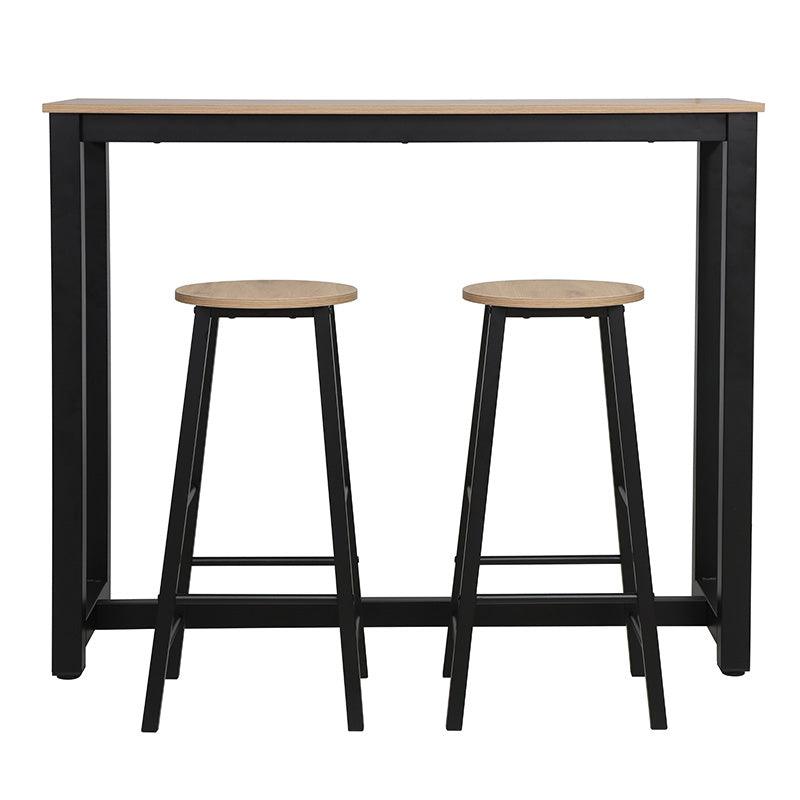 Set masa dining, bar Marle, Alb - Negru, 120x40x100 cm - Negru