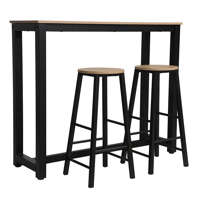 Set masa dining, bar Marle, Alb - Negru, 120x40x100 cm - Negru