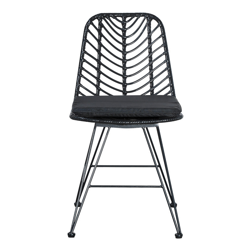 Set Masa Dining cu 4 Scaune Kliton-Naoki, Aluminiu și metal, Închis Antracit Negru, 80x80x74 cm, detaliu produs