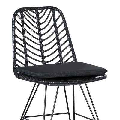 Set Masa Dining cu 4 Scaune Kliton-Naoki, Aluminiu și metal, Închis Antracit Negru, 80x80x74 cm, perspectiva suplimentara