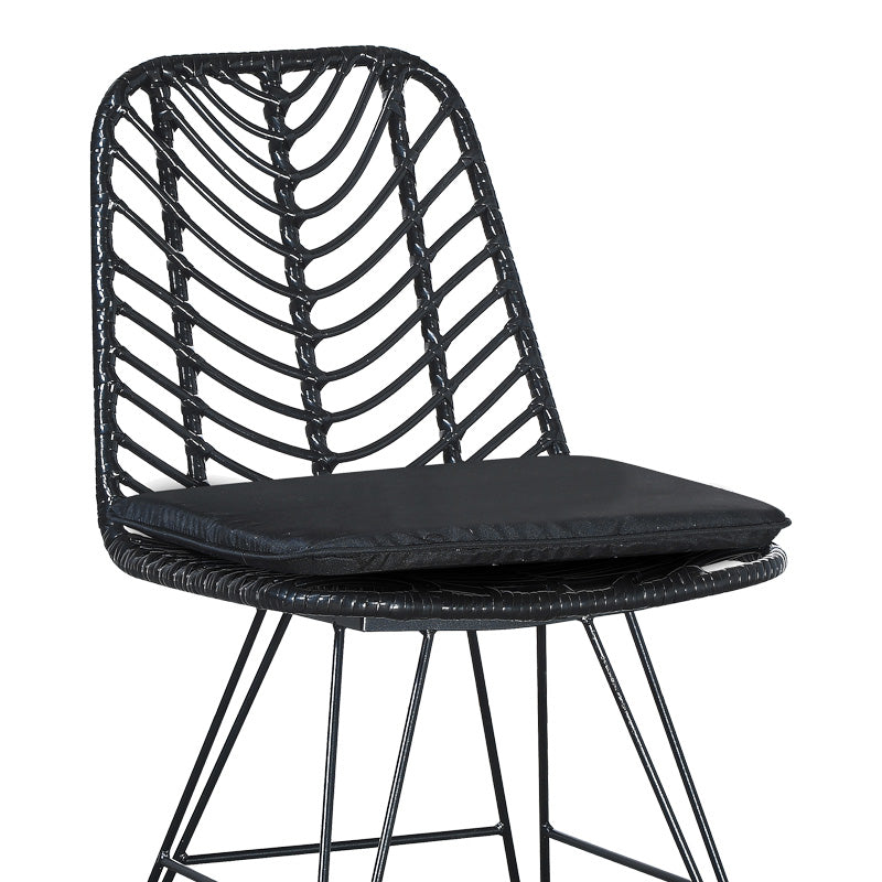 Set Masa Dining cu 4 Scaune Kliton-Naoki, Aluminiu și metal, Închis Antracit Negru, 80x80x74 cm, perspectiva suplimentara