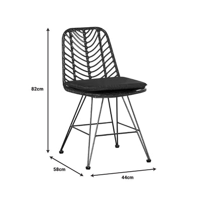 Set Masa Dining cu 4 Scaune Kliton-Naoki, Aluminiu și metal, Închis Antracit Negru, 80x80x74 cm, foto produs 10