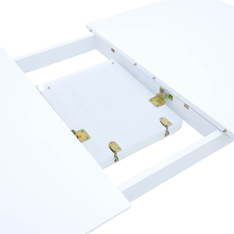 Set masa extensibila cu 5 piese Mabor-York, Lemn, Alb, 120-150x80x73 cm, foto produs 7
