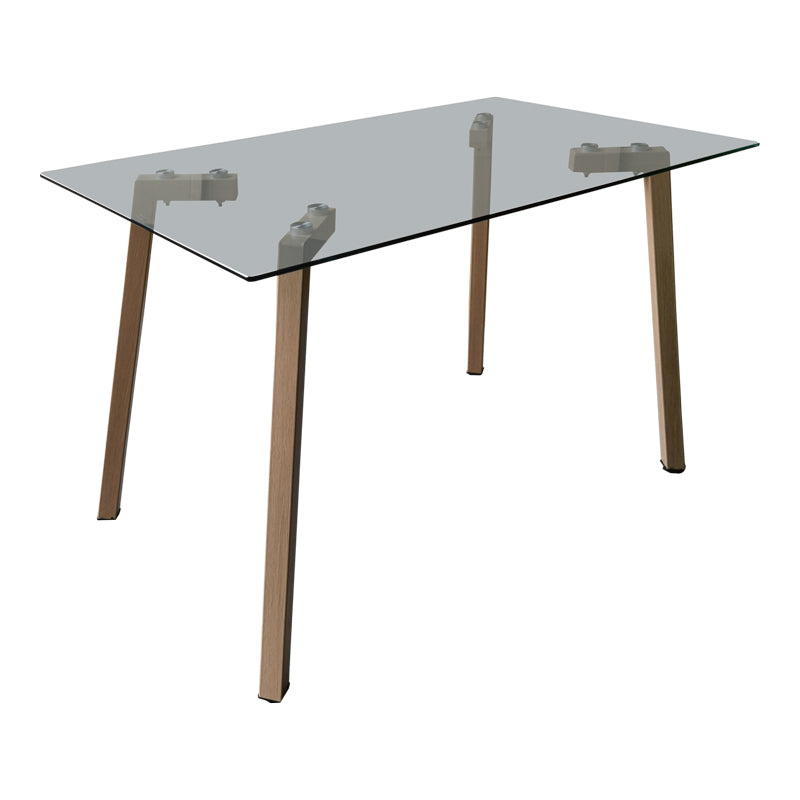Set masa si 4 scaune Titta-Bella, Sticla, Negru-Natural, 120x70x75 cm, imagine produs 5