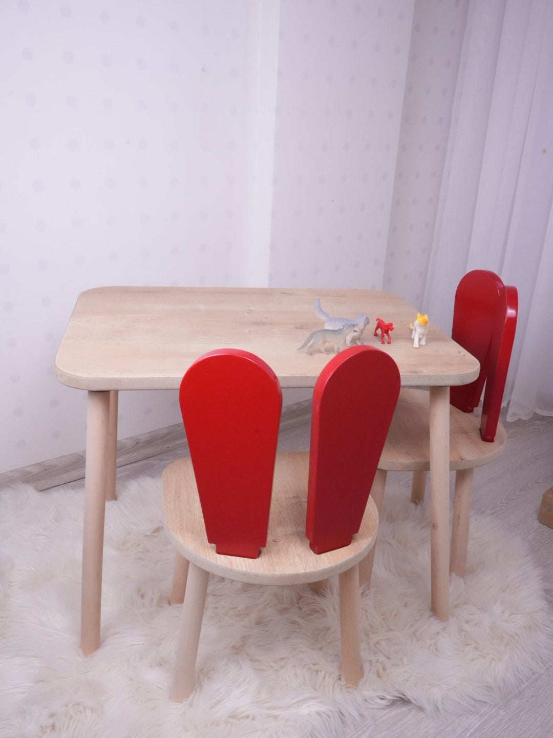 Set masa si scaun pentru copii Furniture Bunny One, 30x25 cm - Red
Brown
