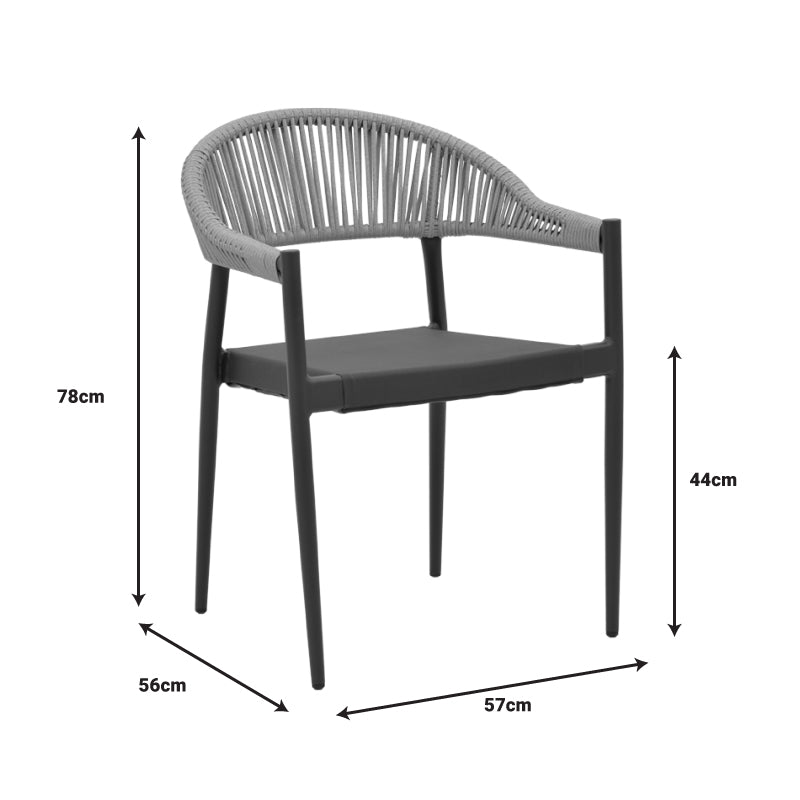 Set masa si scaune 3 buc de gradina Elation, Antracit, 80x80x74 cm, foto produs 13