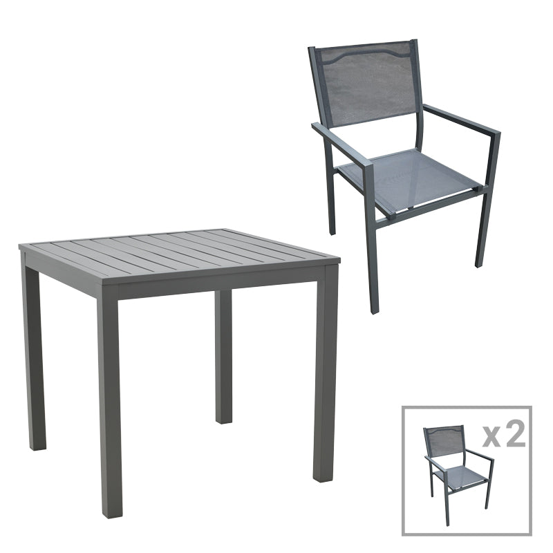 mobilier de gradina Set masa si scaune 3 buc Moly-Kliton Antracit 80x80x74 cm
