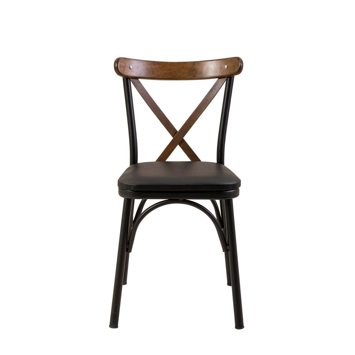 Set masă și scaune (3 bucăți) OLİVER-KARE-BRK.SYH Table & Chairs Set, Negru, 75x75x120 cm