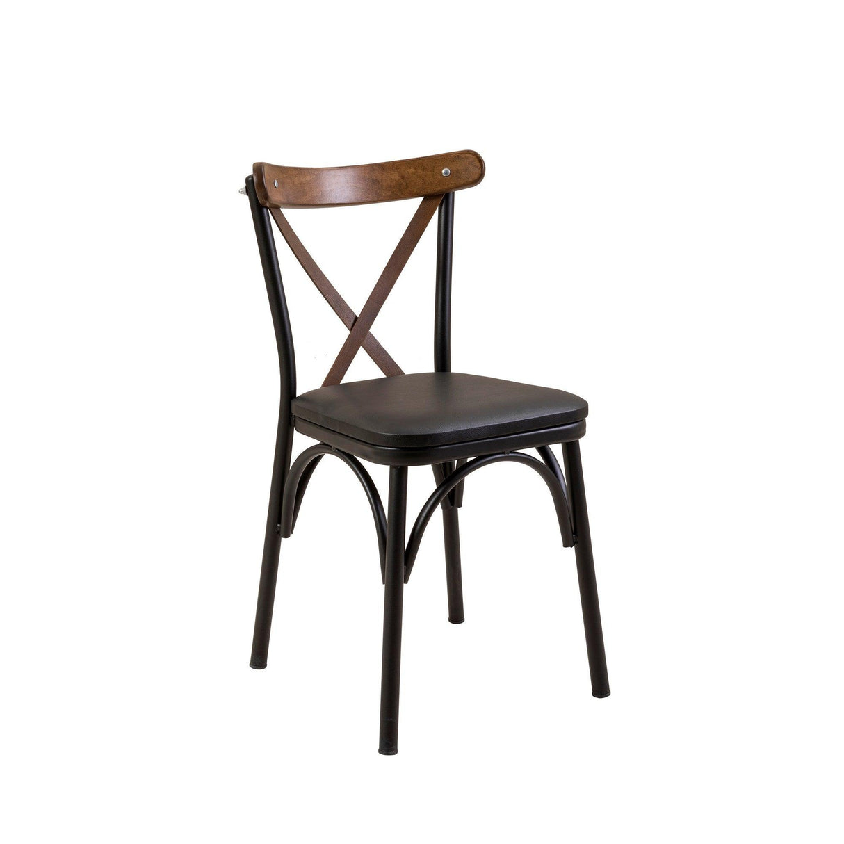 Set masă și scaune (3 bucăți) OLİVER-KARE-BRK.SYH Table & Chairs Set, Negru, 75x75x120 cm