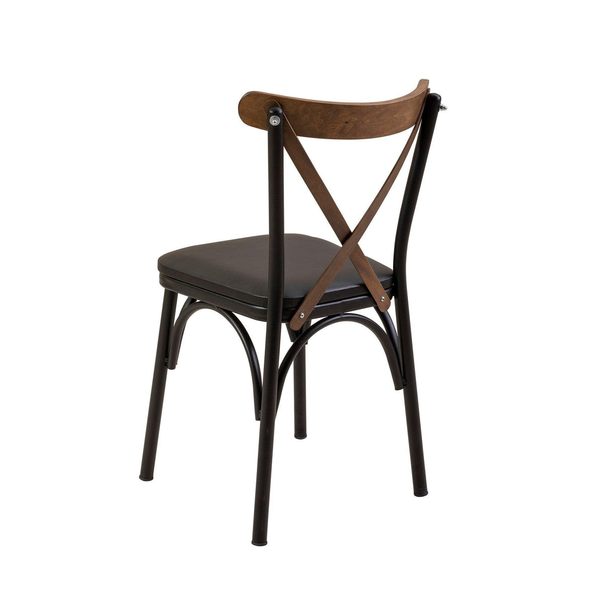 Set masă și scaune (3 bucăți) OLİVER-KARE-BRK.SYH Table & Chairs Set, Negru, 75x75x120 cm