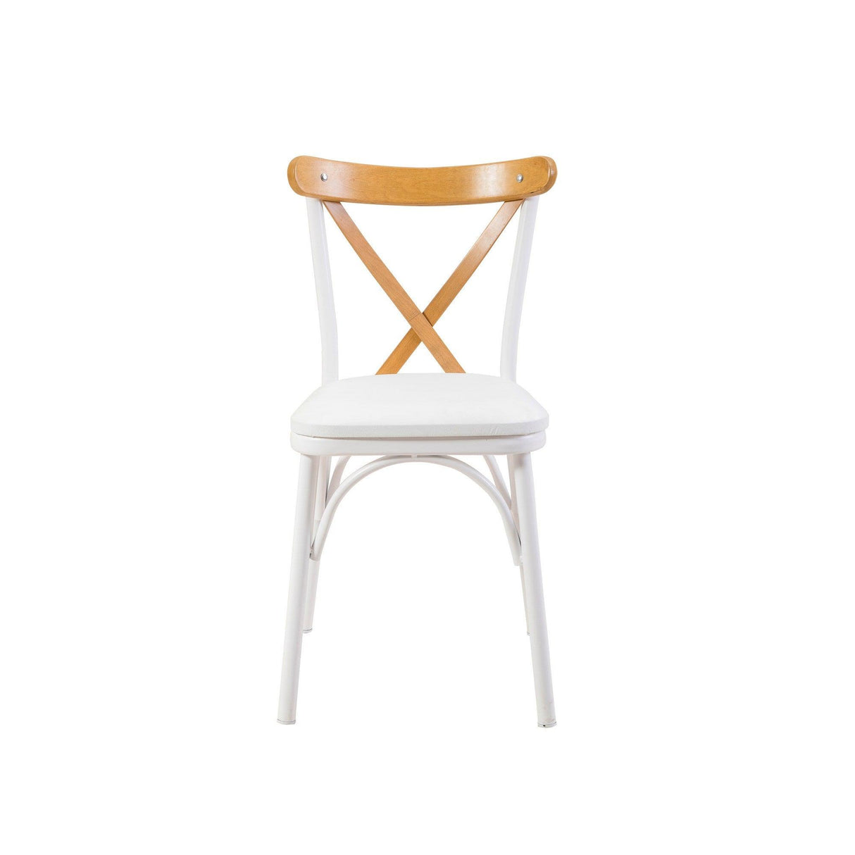 Set masă și scaune (4 bucăți) OLİVER SBT WHİTE KARİNA-Table & Chairs Set 4, Alb, 77x75x120 cm