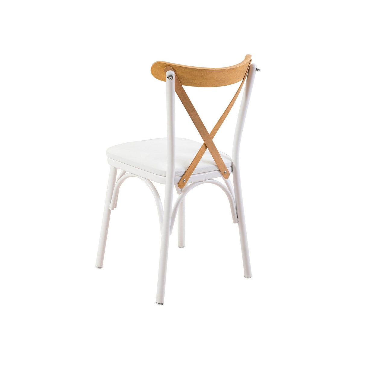 Set masă și scaune (4 bucăți) OLİVER SBT WHİTE KARİNA-Table & Chairs Set 4, Alb, 77x75x120 cm