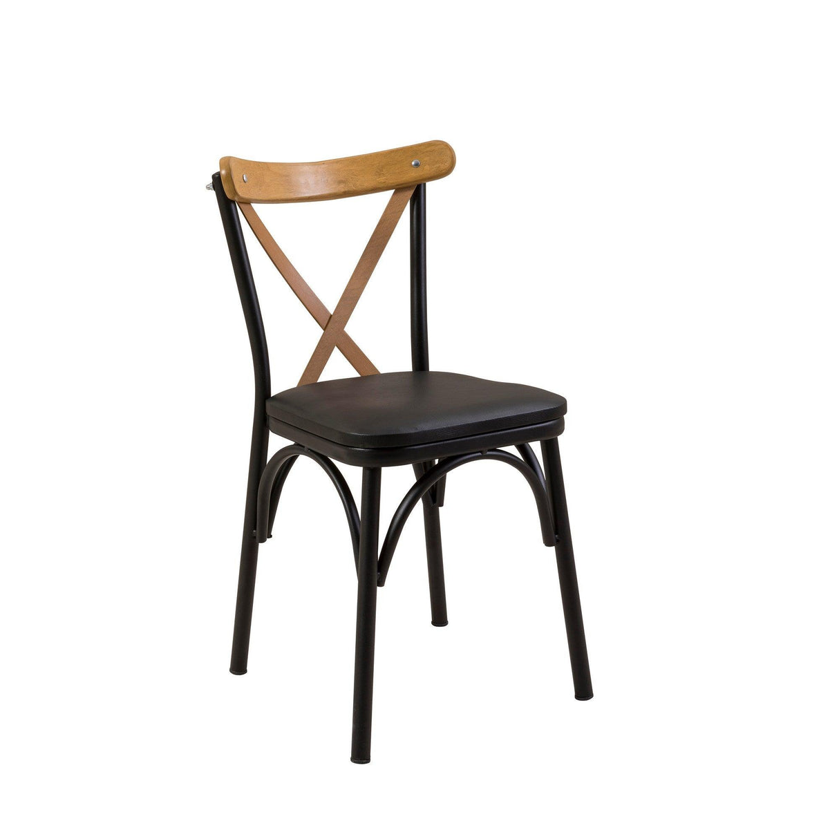 Set masă și scaune (4 bucăți) OLVER SBT BAROK-BLACK Table & Chairs Set 11, Negru, 77x75x120 cm